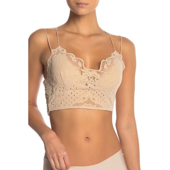 Free People Other - Free People Cream Color Flocked Adella Bralette Medium M